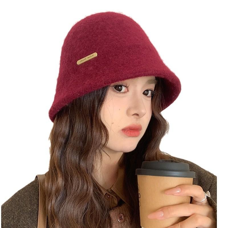 Angola red hat, new beret, autumn and winter forward cap, vintage octagonal cap, face-slimming fisherman hat