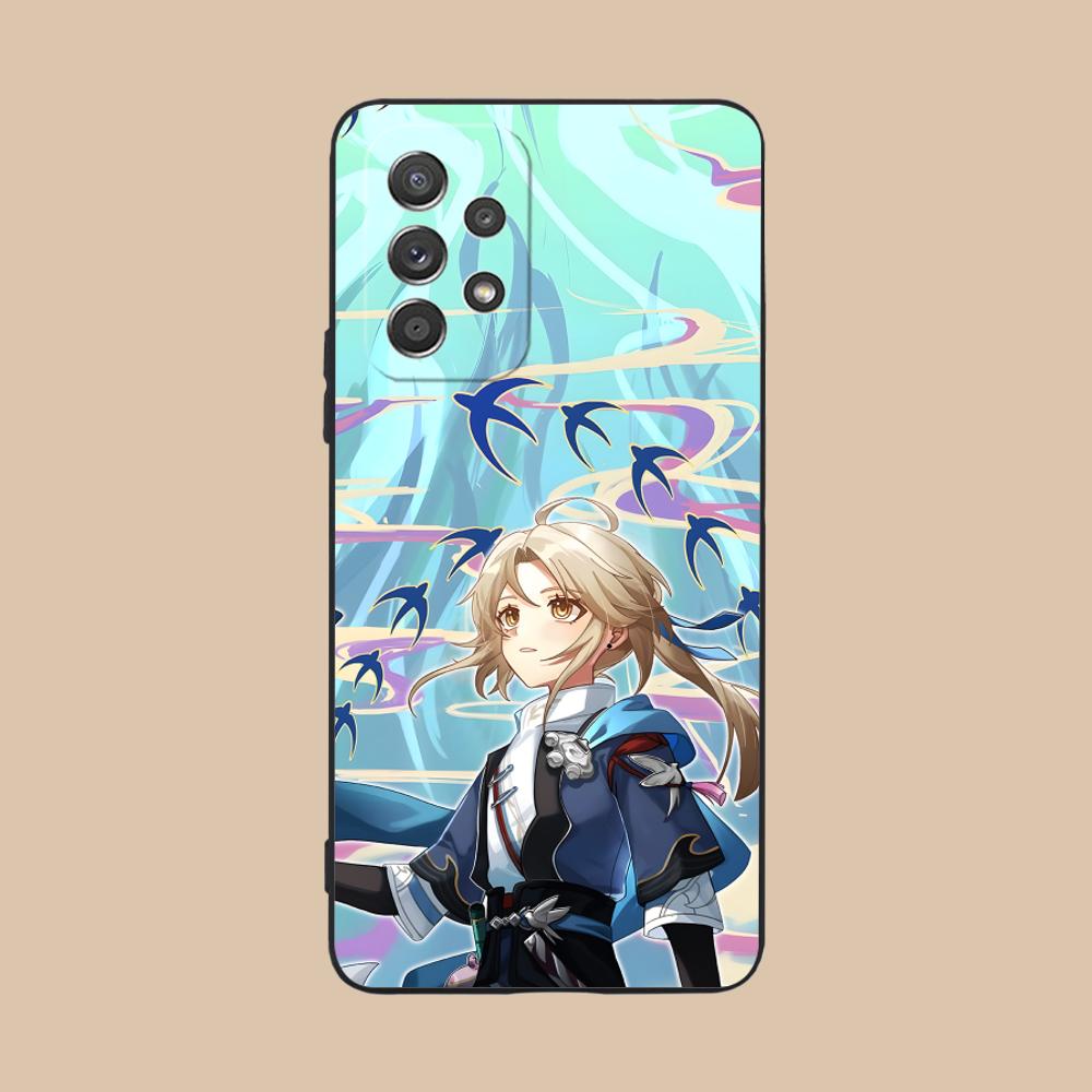 HSR Yanqing Matte TPU Mobile Phone Case for Samsung Galaxy M55 54 42 35 34 33 32 23 22 15 14 13 12 F55 5G Colorful Cover