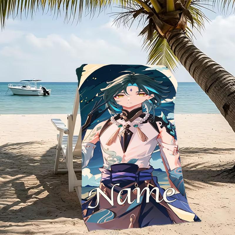 Customizable Personalized Beach Towels Genshin Impact Characters Themed designs.Suitable for the Beach, Yoga, Sports;ideal As Beach Accessories
