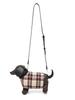 Modisches und kreatives Design Dackel-förmige Umhängetasche Damen karierte Patchwork-Cartoon-süße Puppen-Taschen