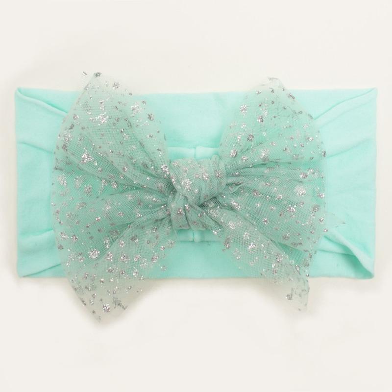 Summer New Baby Hair Accessories, Soft Nylon Mesh Bow Headband, Children's Seamless Headscarf Jewelry