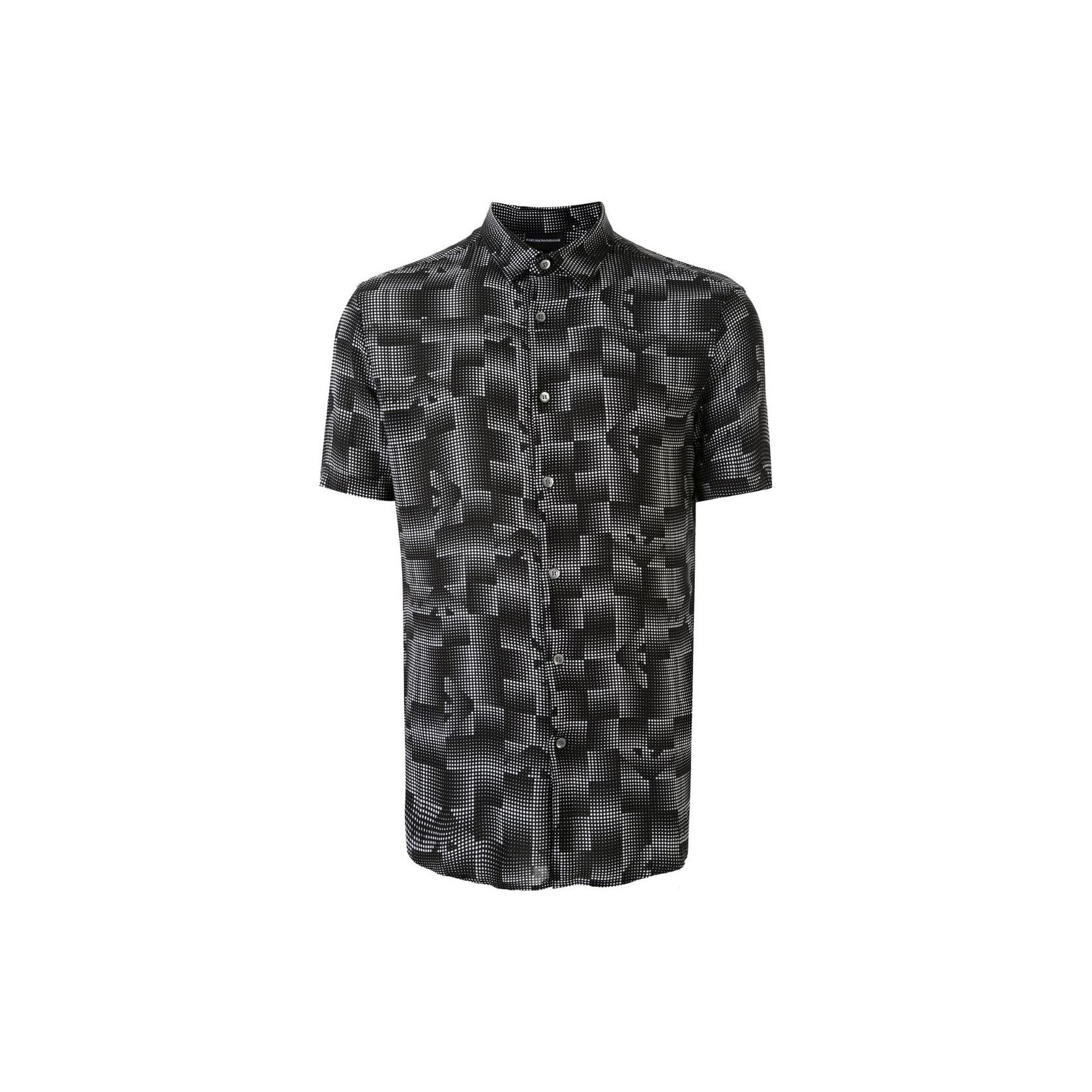 Emporio Armani Ss22 Pattern Printed Short Sleeve Shirt Men shirts Black 3H1C911NREZF102 M