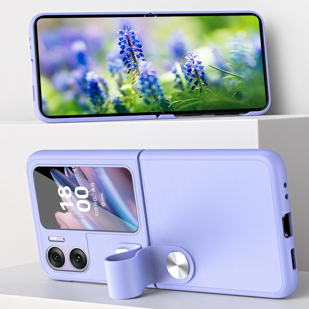 Etui na Oppo Find N2 Flip 5G z uchwytem na palec, etui typu flip na telefon, pokrowiec z PU skóry i PC ze stojakiem