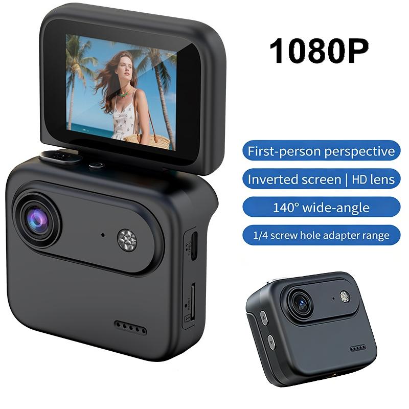 Mini Sports Camera 4K Ultra Clear Recording VLOG Recorder Flip Screen Anti Shake 143 ° Wide-angle Lens Cycling Camera