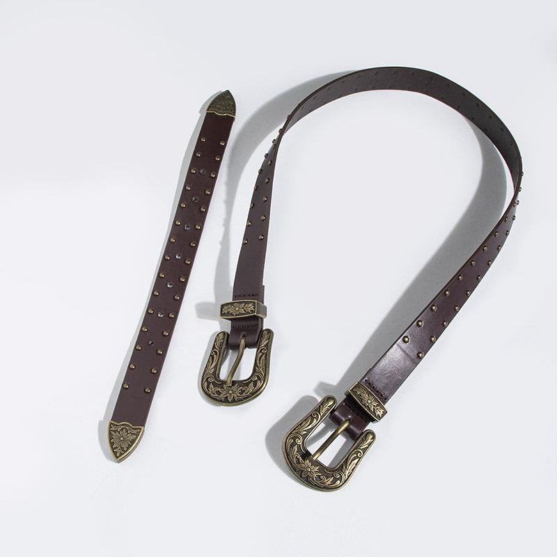 Bohemian-style Women's Belt with Double Buckle Claws In The West, Heavy Industry, Retro Bohemian-style Women's Belt