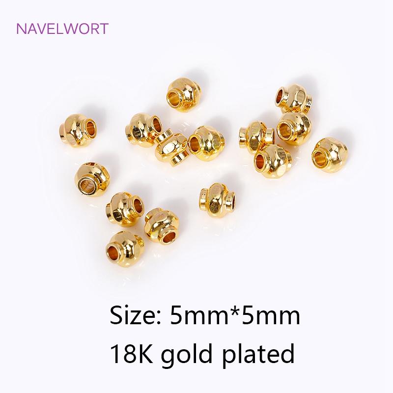 

Brass 18K Gold Plated Lantern Spacer Beads Bracelet Necklace Handmade Crafts Jewellery Making Supplies DIY Loose Beads Wholesale 20 pieces