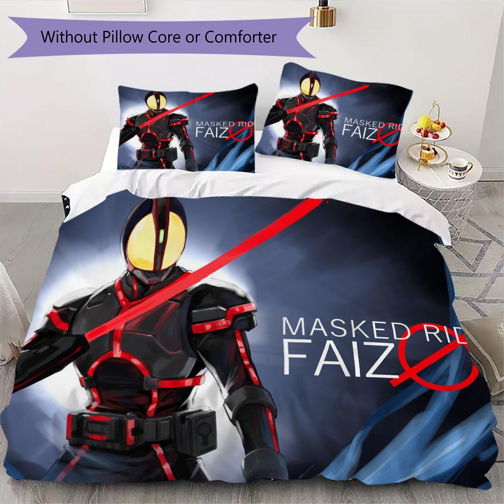 Kamen Rider Faiz Pattern Bedding,Quilt Set Quilt Cover Pillowcase Home Birthday Gift (1*duvet cover+2*pillowcase,without core)DSJT261018057