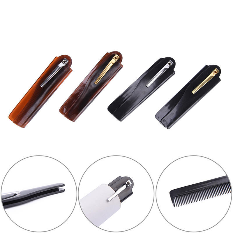 1 Pcs Foldable Hair Comb Pocket Clip Hair Moustache Beard Comb Hair Styling Tool