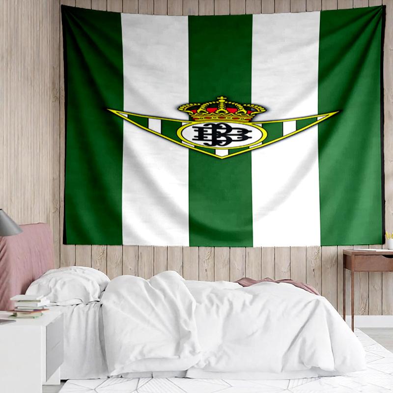 Real Betis Crest Lightning Tapestry, Unique Design Tapestry, Suitable for Bedroom,Livingroom, Playroom,Heartwarming Fan Holiday Gifts