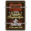 SQ-DGLZ Vintage Welcome To Camping Metal Sign Plate Tin Sign Plate Home Bar Door Wall Decor Sticker Decoration Plaque Poster