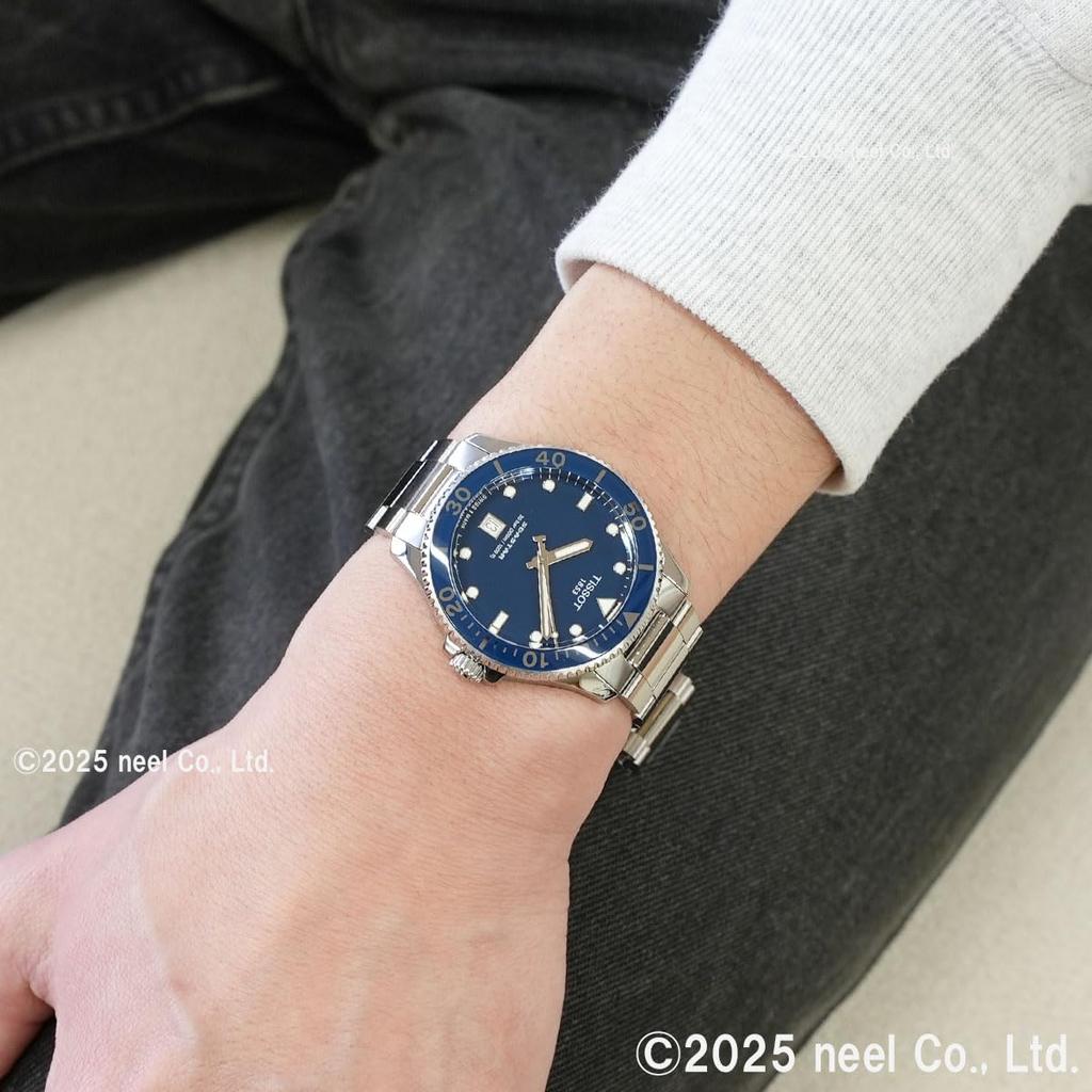 Tissot Men's Seastar 1000 Watch, 40mm, Blue Dial, Bracelet, T1204101104100 [Official Import]