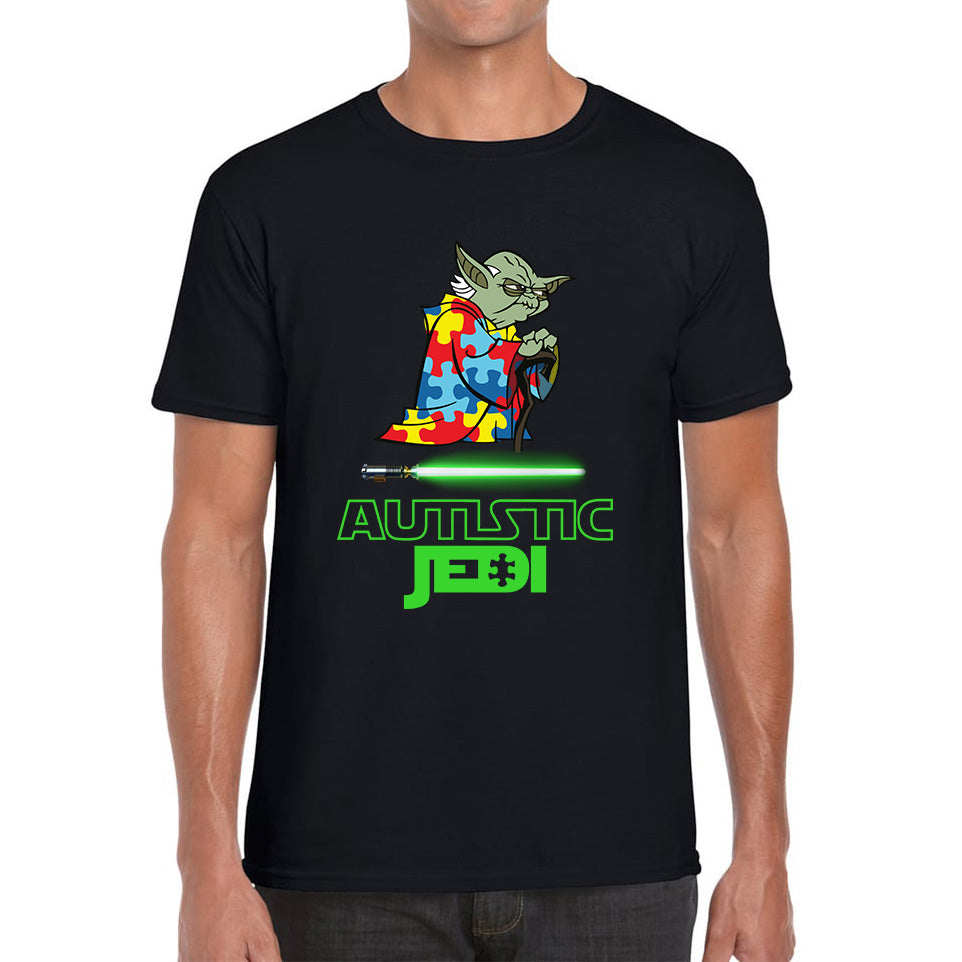 Autistic Jedi Old Yoda Star Wars Autism Awareness Star Wars Day 46th Anniversary Green Humanoid Alien Mens Tee Top S