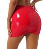 Womens Glossy Patent Leather Miniskirt Solid Color Elastic Waistband Pencil Skirt Music Festival Wear