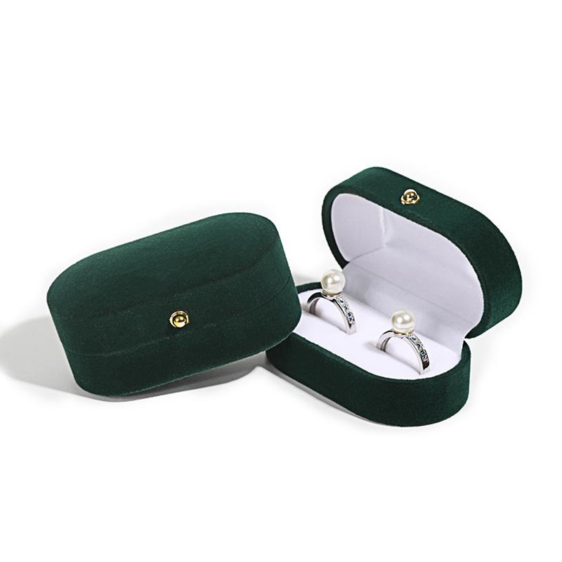 1PC Ring Box Jewelry Case Jewelry Display Organizer New Couple Double Slots Ceremony Gift Boxes Velvet Trinket Double