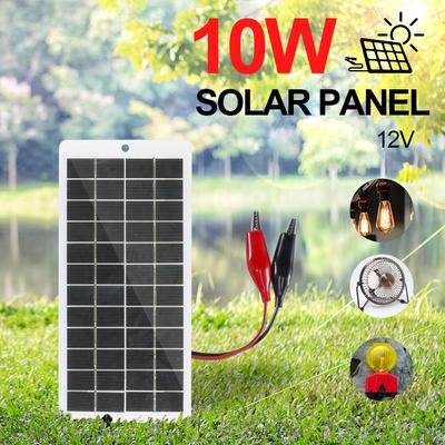 1/2 Stück 10W Solarladeger 12V Solare Powerbank Polykristallines Solarladeger Tragbar für Lampe Pumpe 9-12V Batterie
