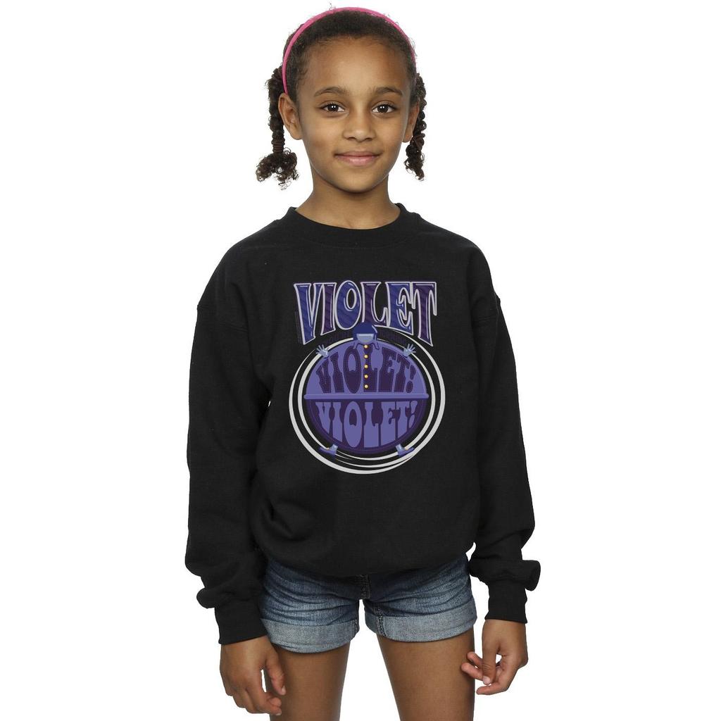 Willy Wonka Girls Violet Turning Violet Sweatshirt