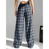 New Spring and Autumn Leopard Print Straight-line Casual Pants for Women with High Waist Loose Wide-leg Trousers
