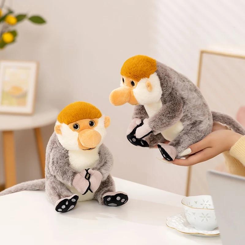 Creative Long Nose Monkey Plush Doll High Quality Gray Monkey Gorilla Animal Stuffed Toy Home Decoration Boys And Girls Gift