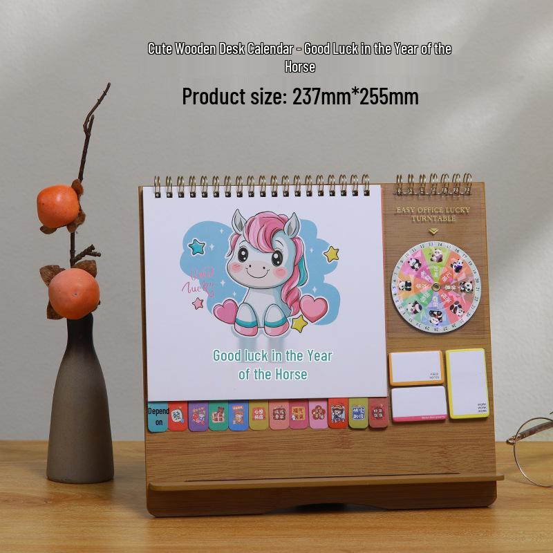 2025 Minimalist Desk Calendar & Memo Notebook - Creative Self-Discipline and Check-In Planner Ornament.
