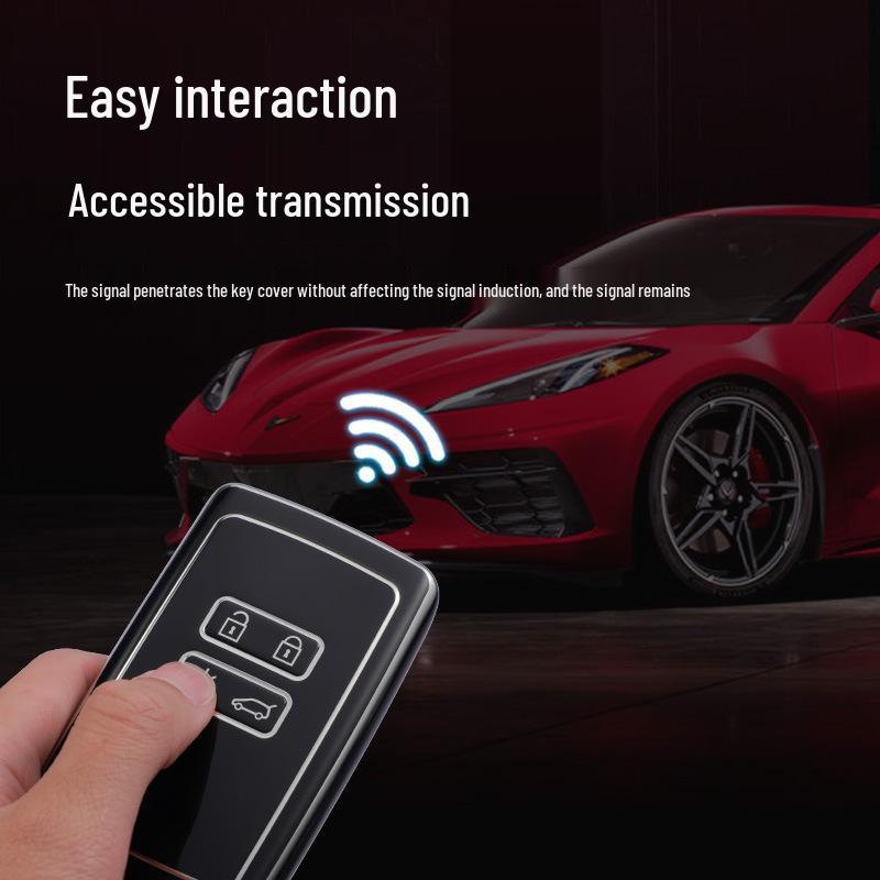 Renault Koleos Schlüsselabdeckung für Smart-Fernbedienung 2017-2018 - Silberne Kante