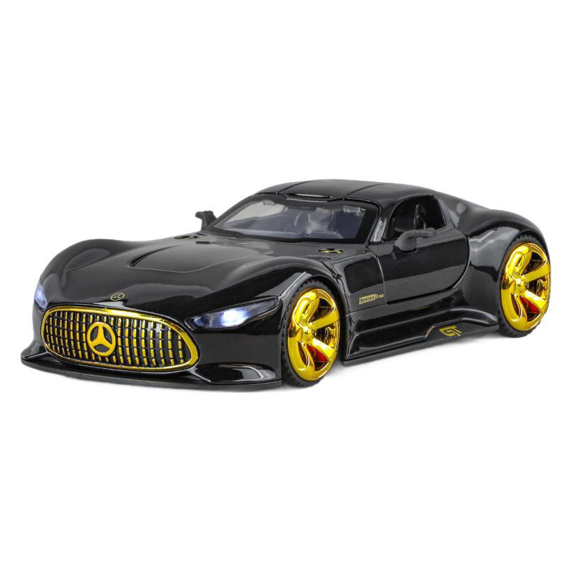 

1/32 Mercedes-Benz AMG Vision GT Toy Car Model Diecast Alloy Miniature Sound & Light Pull Back 1:32 Collection Gift for Boy Kid чорний