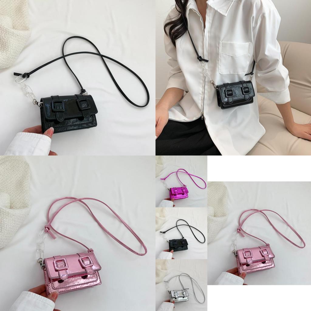 Urban Chic Mini Shoulder Bag Pu Material Box Shape Magnetic Closure Camera Pocket Stylish For Daily Use