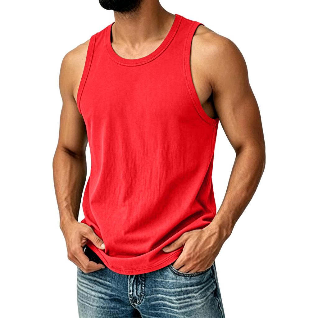 Herren Freizeit Einfarbig Ärmelloses Tanktop Leichtes Atmungsaktives Gewebe Bequeme Passform Sommerkleidung