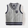 2026 Autumn Boys' Wool Vest: Baby Badge Personalized Sweater