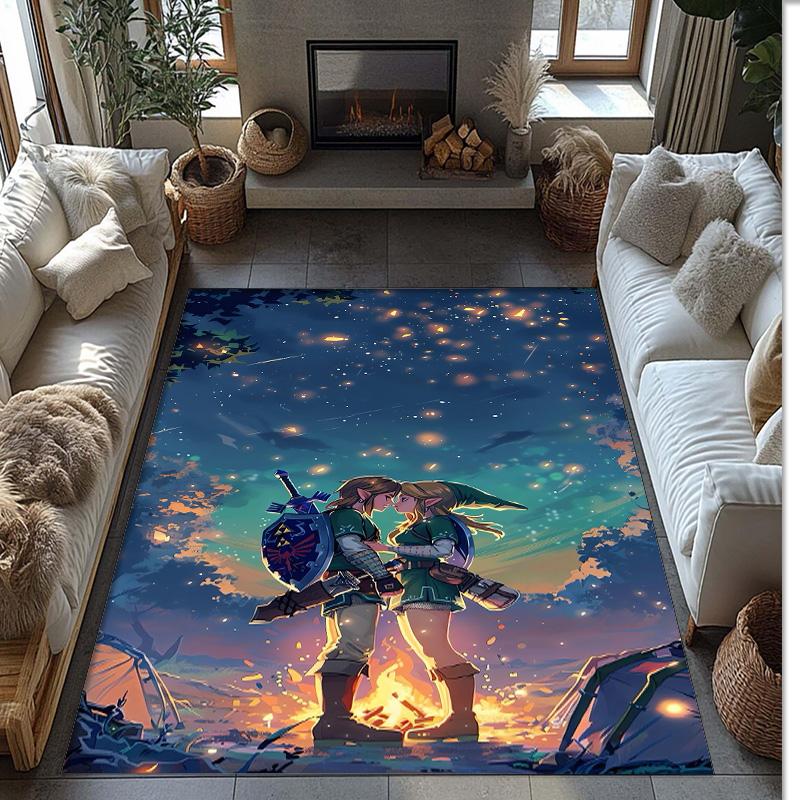 Zelda Crystal Velvet Rug, Soft Anti‑Slip Crystal Velvet Carpet for Living Room Bedroom Home Decor
