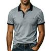 Men's Short Sleeve Polo Shirt Color Block Collar Button Up T-Shirt Daily Streetwear Business Casual Polos