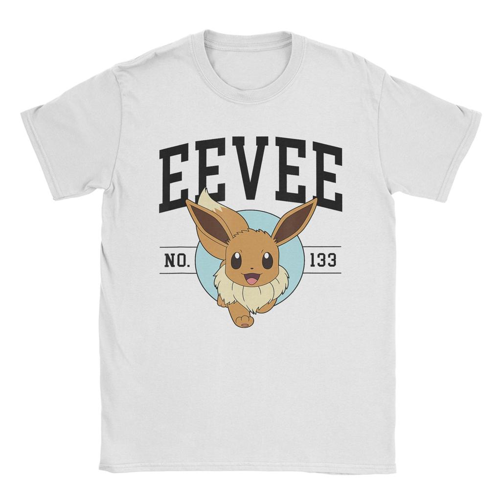 Pokemon Pikachu And Eeevee Wagara Pattern TShirt Summer  Harajuku T Shirts Male Cotton O Neck Plus Size 5XL Tees Short Sleeve
