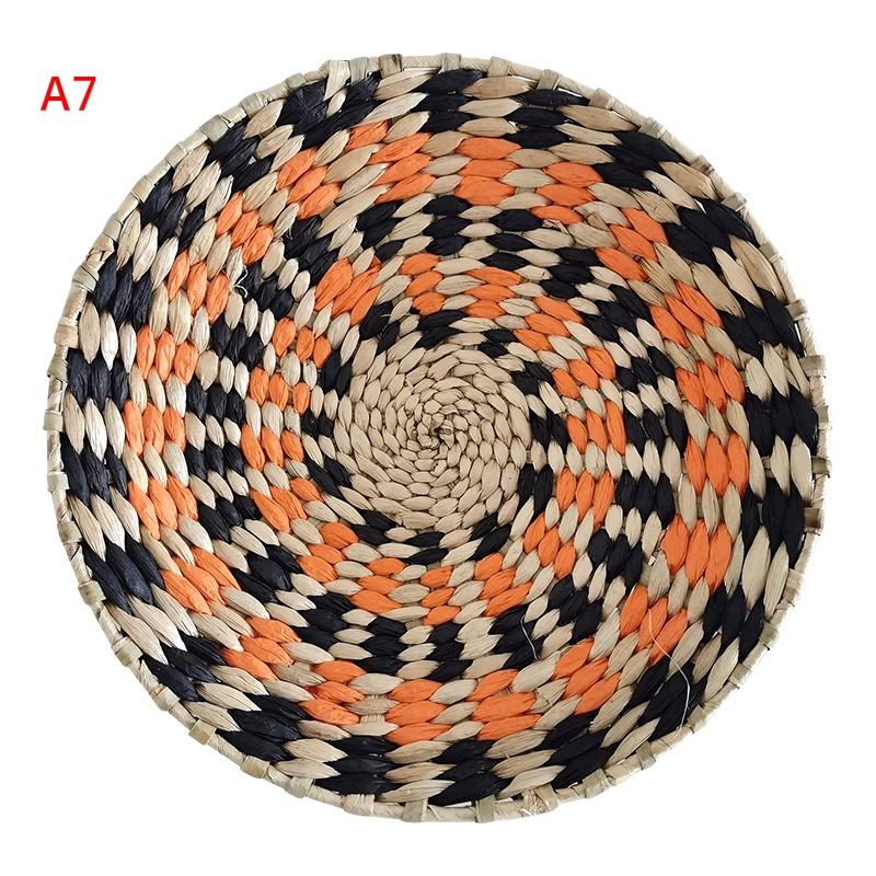 Halm Runde veggdekorasjonsanheng Kreativ retro etnisk bakgrunn Veggdekor i marokkansk stil Håndvevde oppheng Diameter 20/25/30 cm