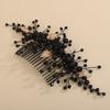 Black Crystal Bridal Hair Comb Handmade Leaf Wedding Hair Accessories Ornaments Trendy Bride Headpiece Tiara for Women and Girls