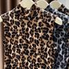 Leopardí vesta pro ženy Topy bez rukávů Vesta s polovičním rolákem Nadměrná Zesílená Neformální vesta