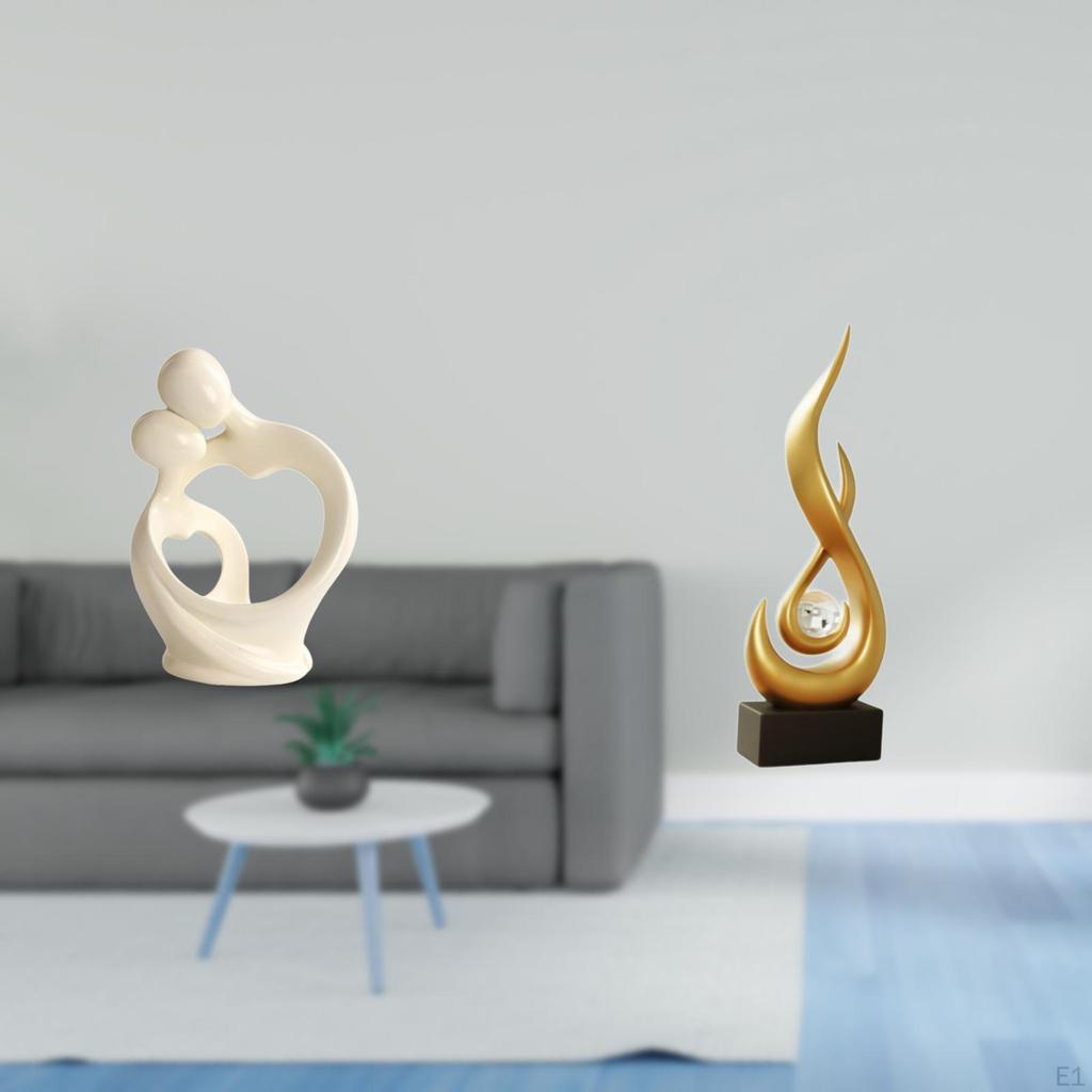 Abstract Figurine Ornament Lover Artistic Collection Couple Sculpture Resin Statue Fire Desktop