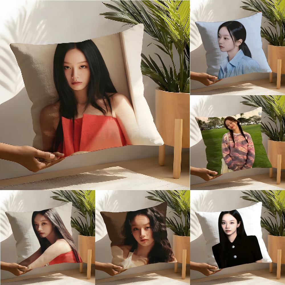 Beautiful Singer L-Lee Hye-Ri Pillow Case Linen Cushion Covers For Decorative Sofa Home Pillows Case Car Chair Pillows Cases