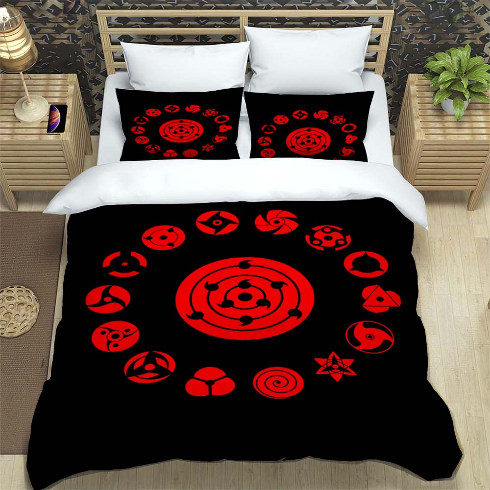 Naruto Pattern Quilt Cover With Pillowcases 3D Digital Printed Bedding Set Twin Full Queen King Children'S Gift