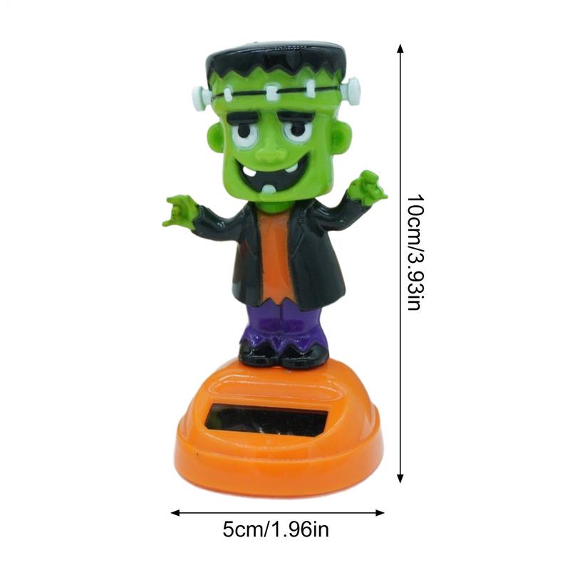Bobble Head Dashboard Halloween Bobble Shaking Head Zombie Figurines Shaking Statue Dancing Toy Funny Zombie Interior Decor For