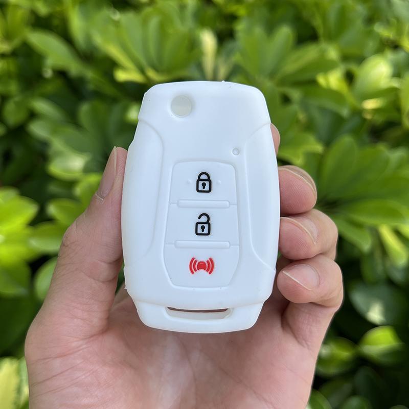 ZAD Silicone Flip Car Key Case Cover Protector Holder For Ssangyong 2015 2016 Tivoli Rexton Korando C 3 Button FOB Key