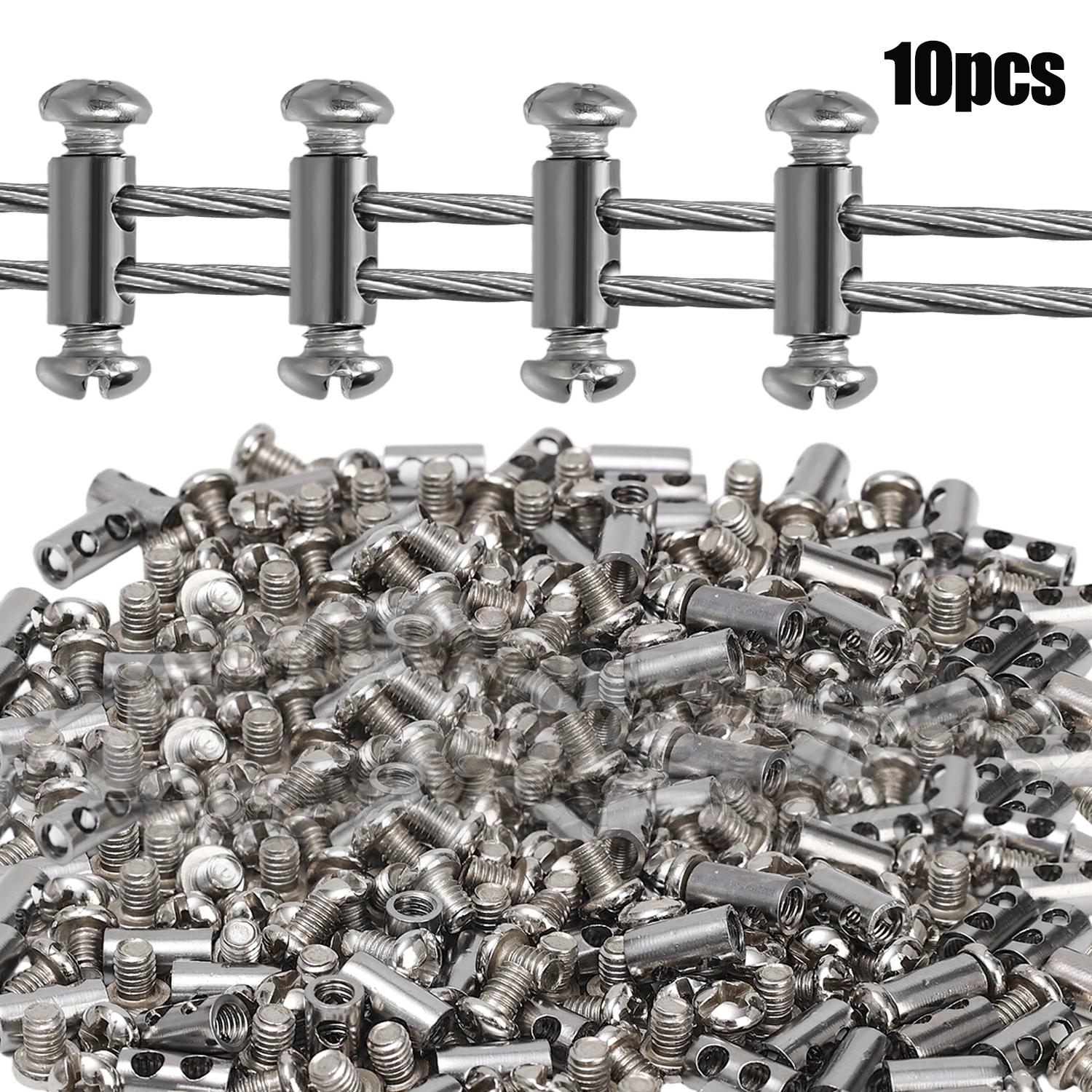 

10/120pcs Stainless Steel Wire Rope Cable Clamp Waterproof Metal Copper Fixed Clips Cable Crimp Ring Sling Fastener Accessories 10pcs