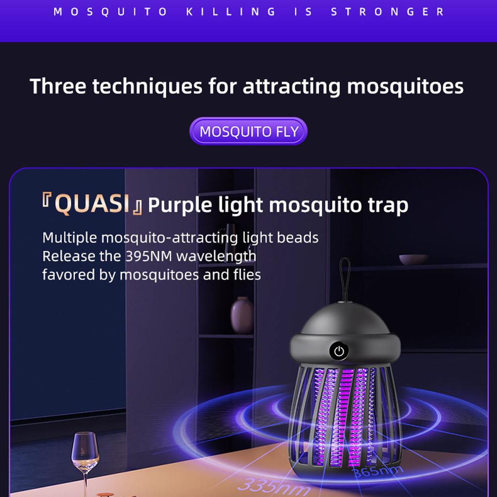 Indoor Mosquito Killer Electric Bug Zapper with UV Light Rechargeable Portable Mosquito Trap for Home Use Safe and Efficient Insect Control