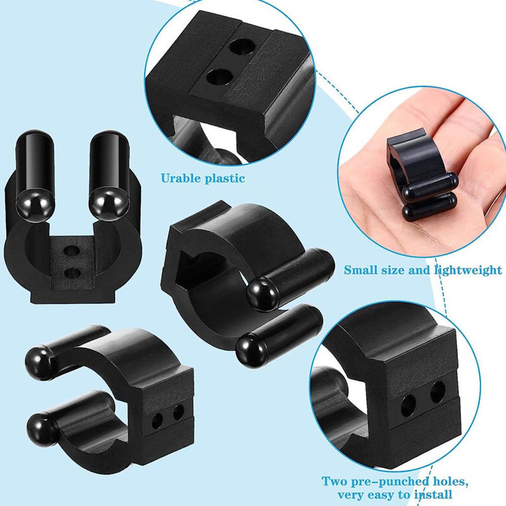 40Pc Wall Mount Fishing Rod Rack Holder Billiards Snooker Cue Locating Clip Holder Storage Organizer Fishing Pole Clips