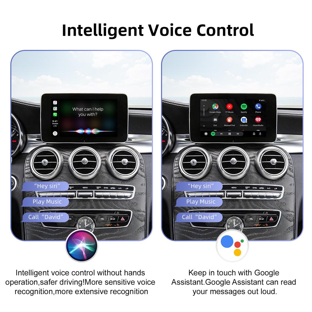 Ezonetronics Wireless CarPlay Android Auto Retrofit Kit Decoder Box for Mercedes Benz NTG 4.5 4.7 COMAND System 2011-2015