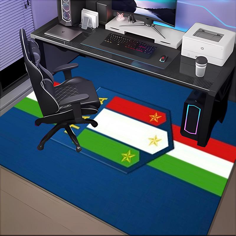 Italian Football Crest Printed Office Carpet Chair Cushion Entryway Rug, Rugs for Living Room, Bedroom Christmas gifts