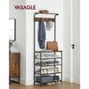 VASAGLE Coat Rack Stand, Industrial, Rustic Brown and Black HSR415B01
