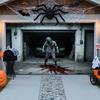 329. ZFFLYH Halloween Garage Door Banner Zombiea 8*8FT Backdrop for Outdoor Party