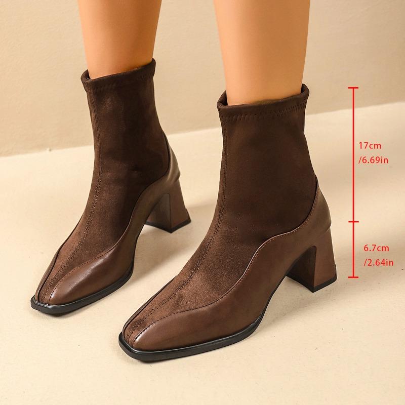 Fashion High Heels Women Fashion Suede Ankle Boots Designer Chunky Winter New Shoes 2025 Elegant Dress Pumps Party Zapatillas De Mujer