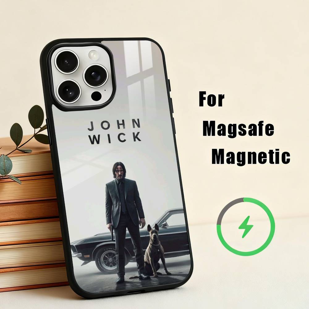 M-Filmkennzeichen J-John W-Wick Handyhülle Für iPhone 17,16,15,14,13,12,Plus,Pro,Max für Magsafe Magnetisches Kabelloses Laden