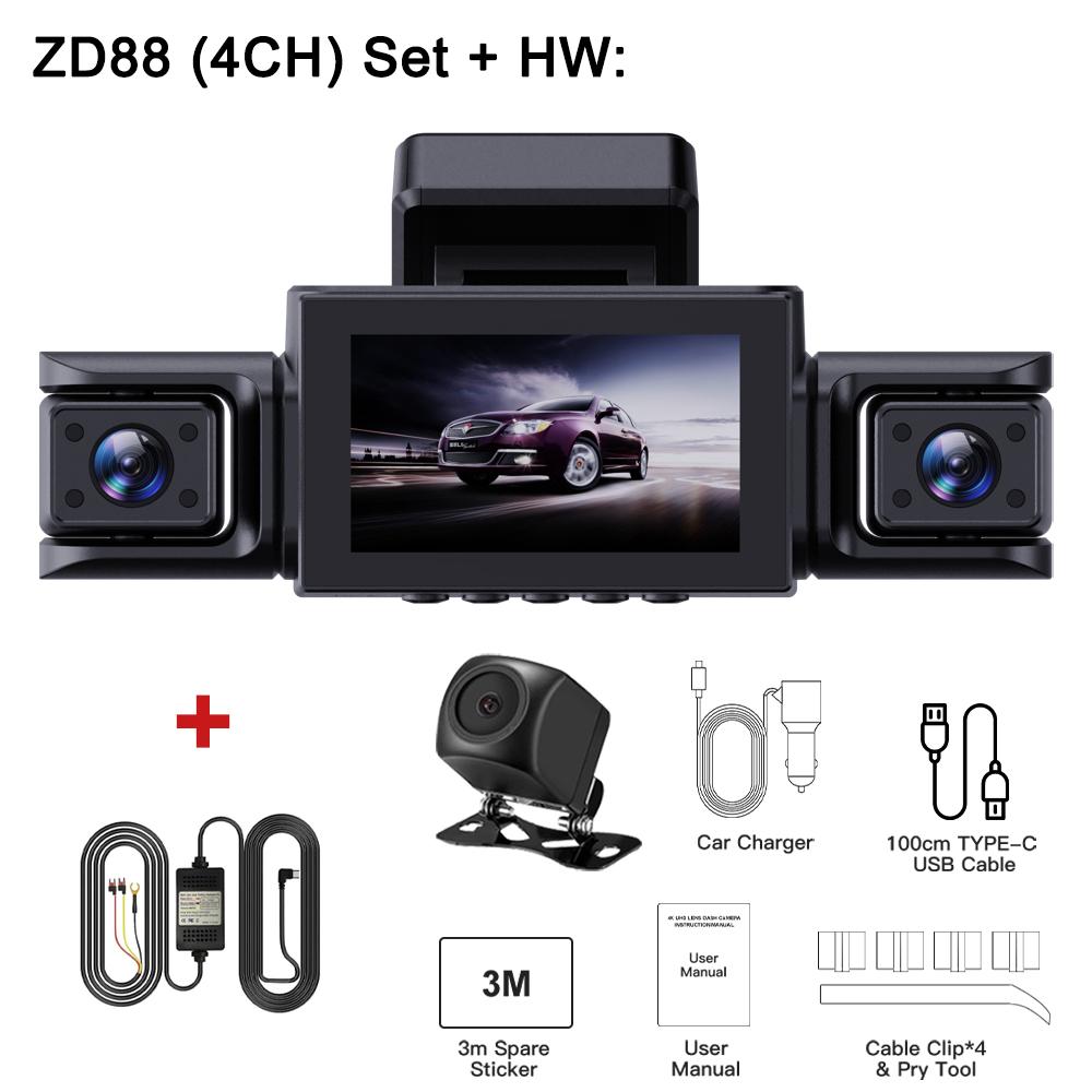 BEPOCAM Dash Cam 4K 4 Channel Front and Rear Inside 360° Car Camera for Cars Built-in WiFi GPS WDR Night Vision 24H Parking Mode