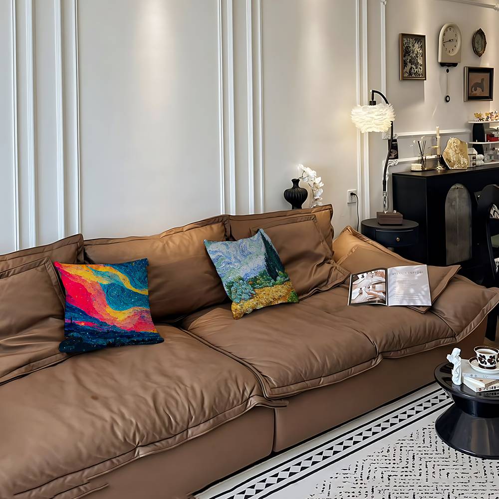 Van Gogh Famous Painting Pillowcase Toon Gift Cushion Cover Bedroom Home Sofa Chair Seat Decor Pillow Case